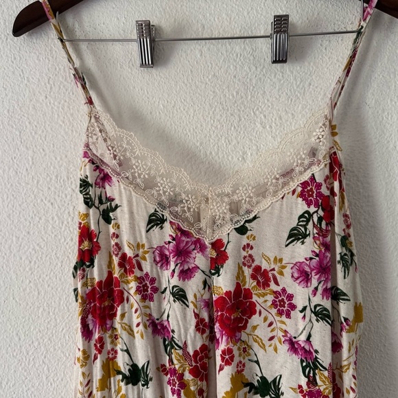 Floral Lace Trim Cami Top Size 1X Self Esteem Boho Flirty Romantic Vintage Charm - Picture 7 of 12